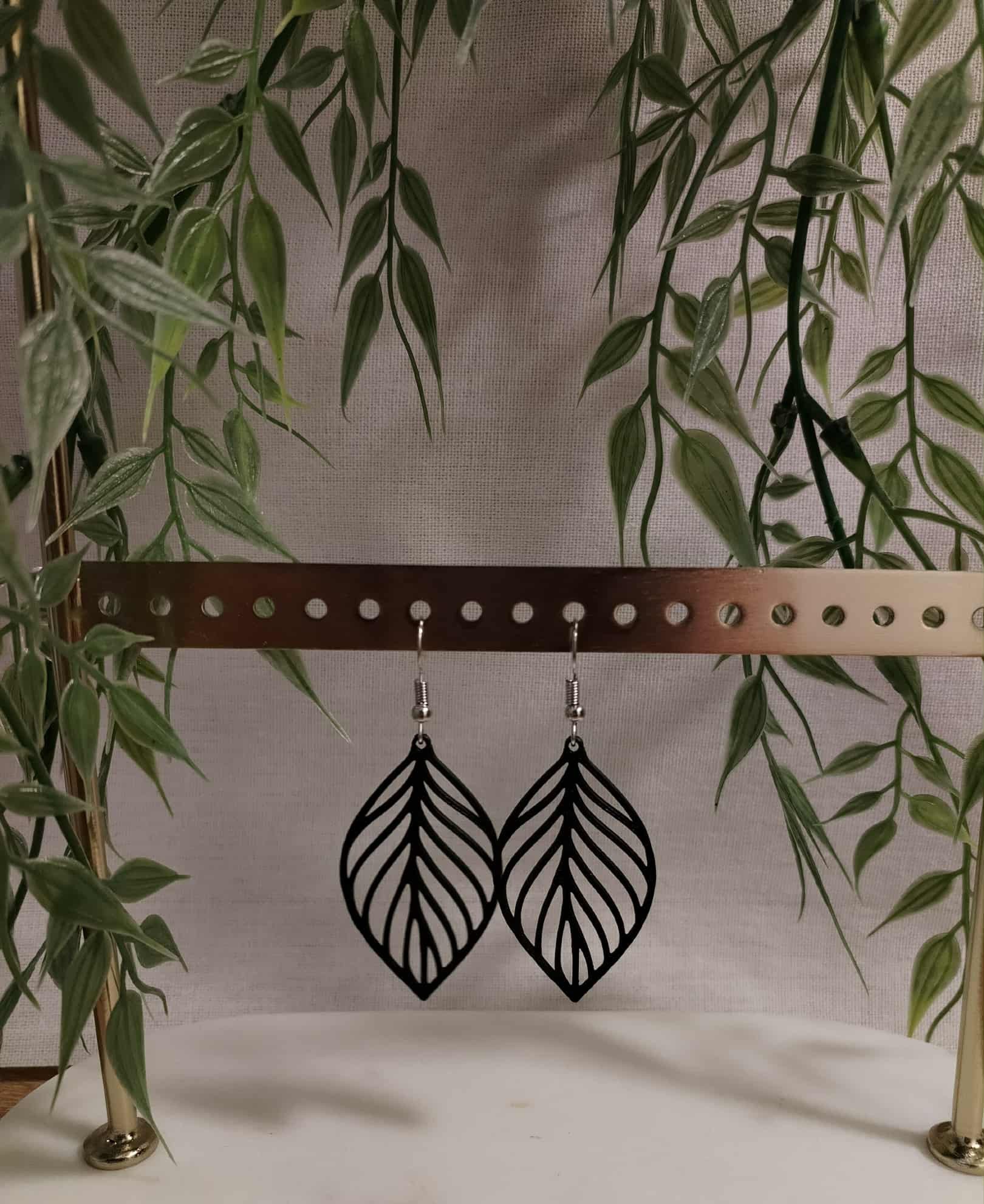 Levél mintás fülbevaló